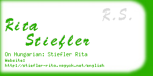 rita stiefler business card